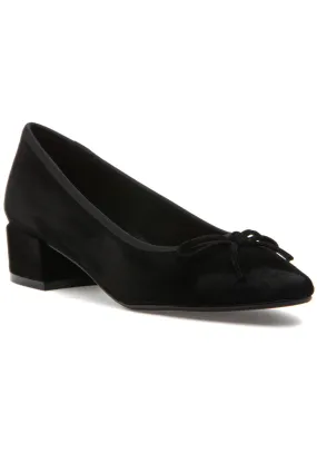 The Low Heel Pump with Bow in Black