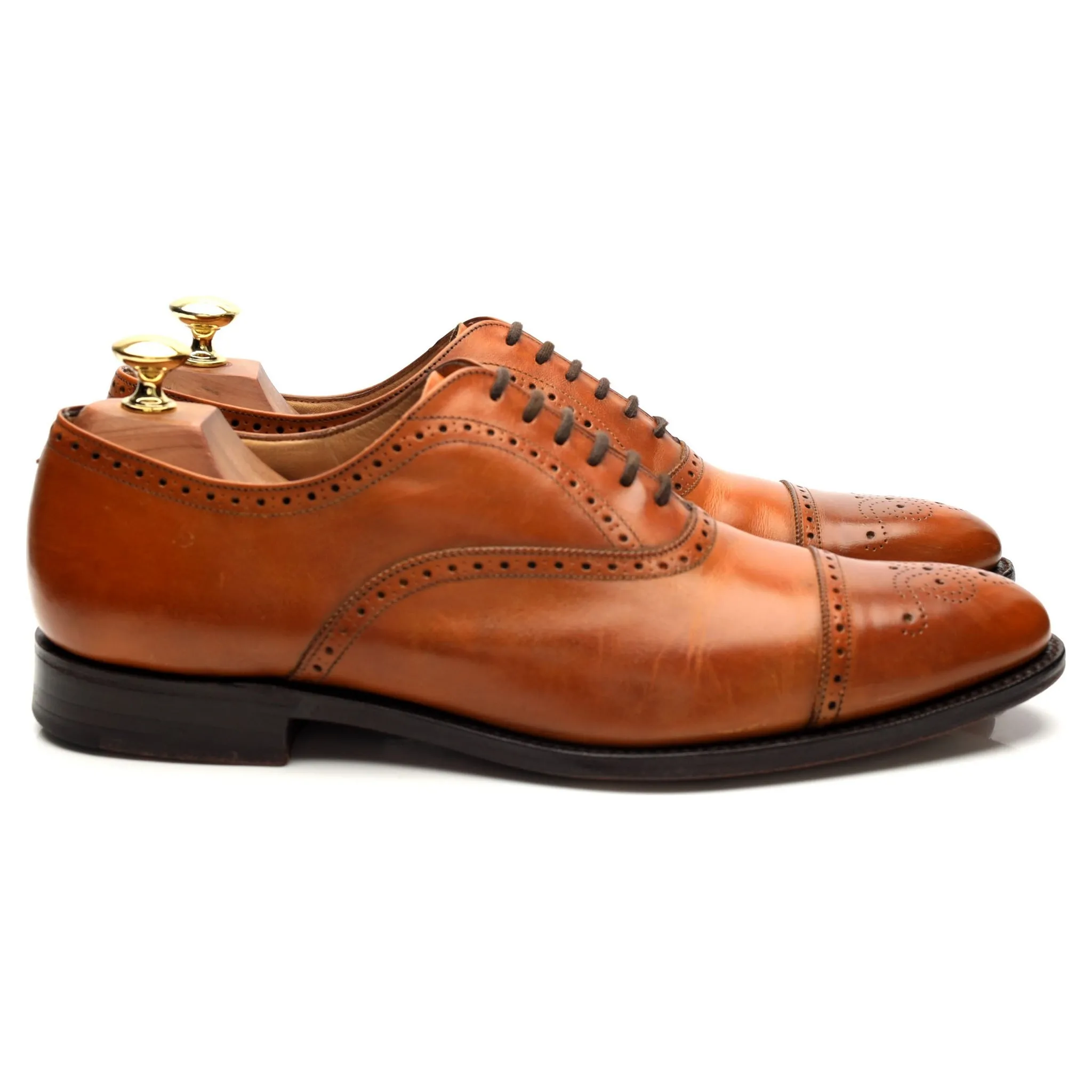 'Toronto' Tan Brown Oxford Brogue UK 8 F