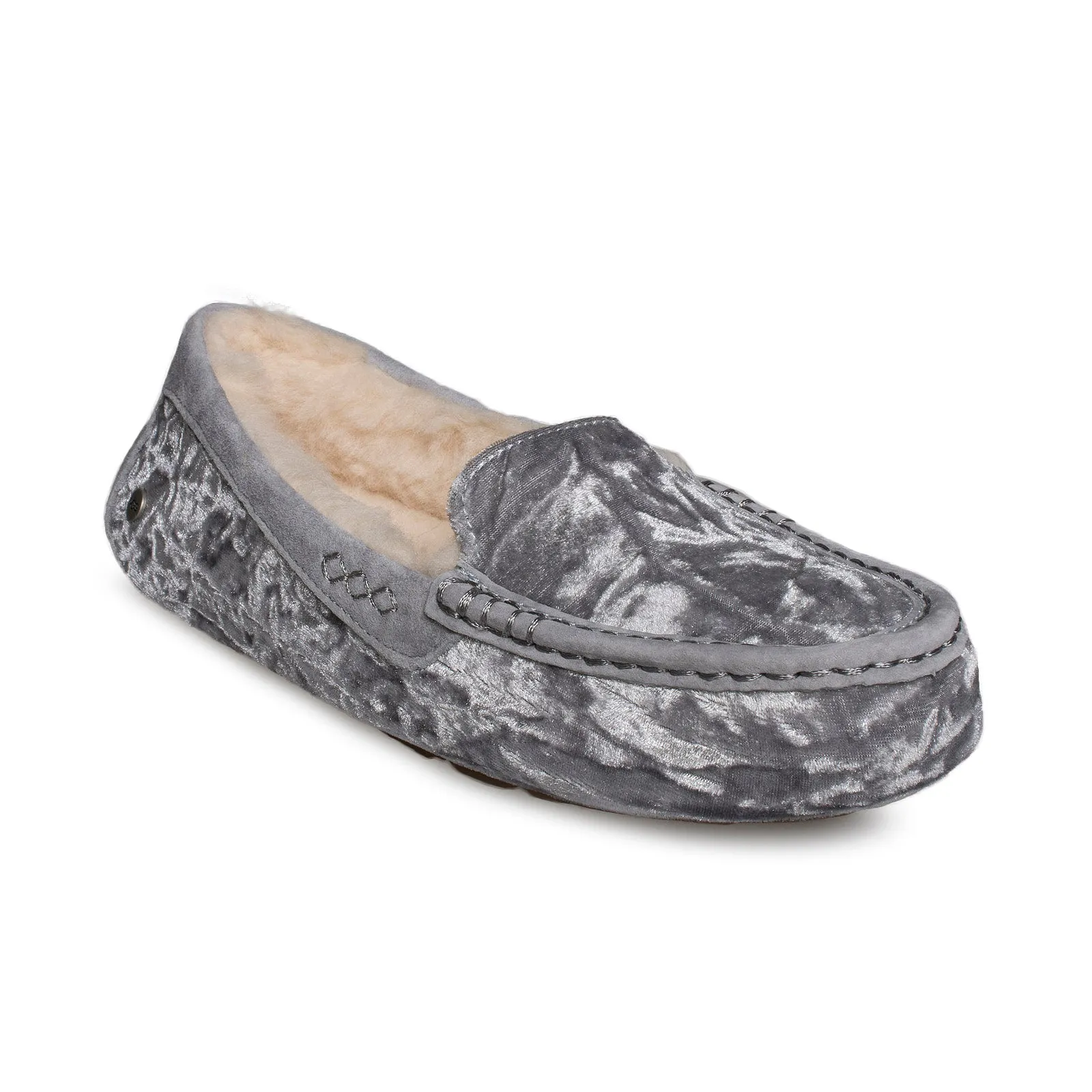 UGG Ansley Crushed Velvet Silver Slippers - Women's