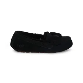 UGG Ansley Fur Bow Black Slippers