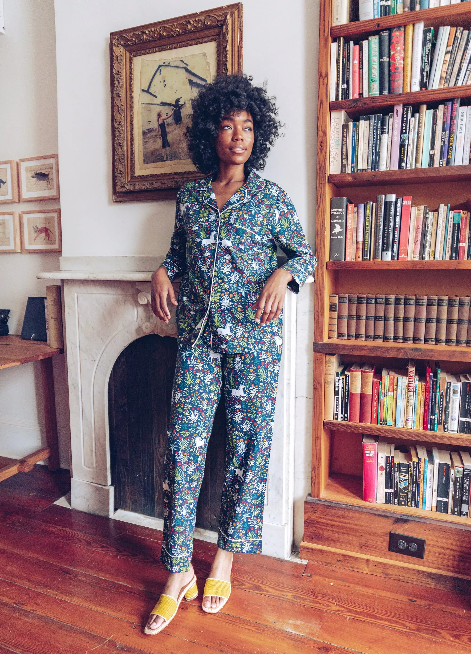 Unicorn's Garden - Petite Long PJ Set - Indigo