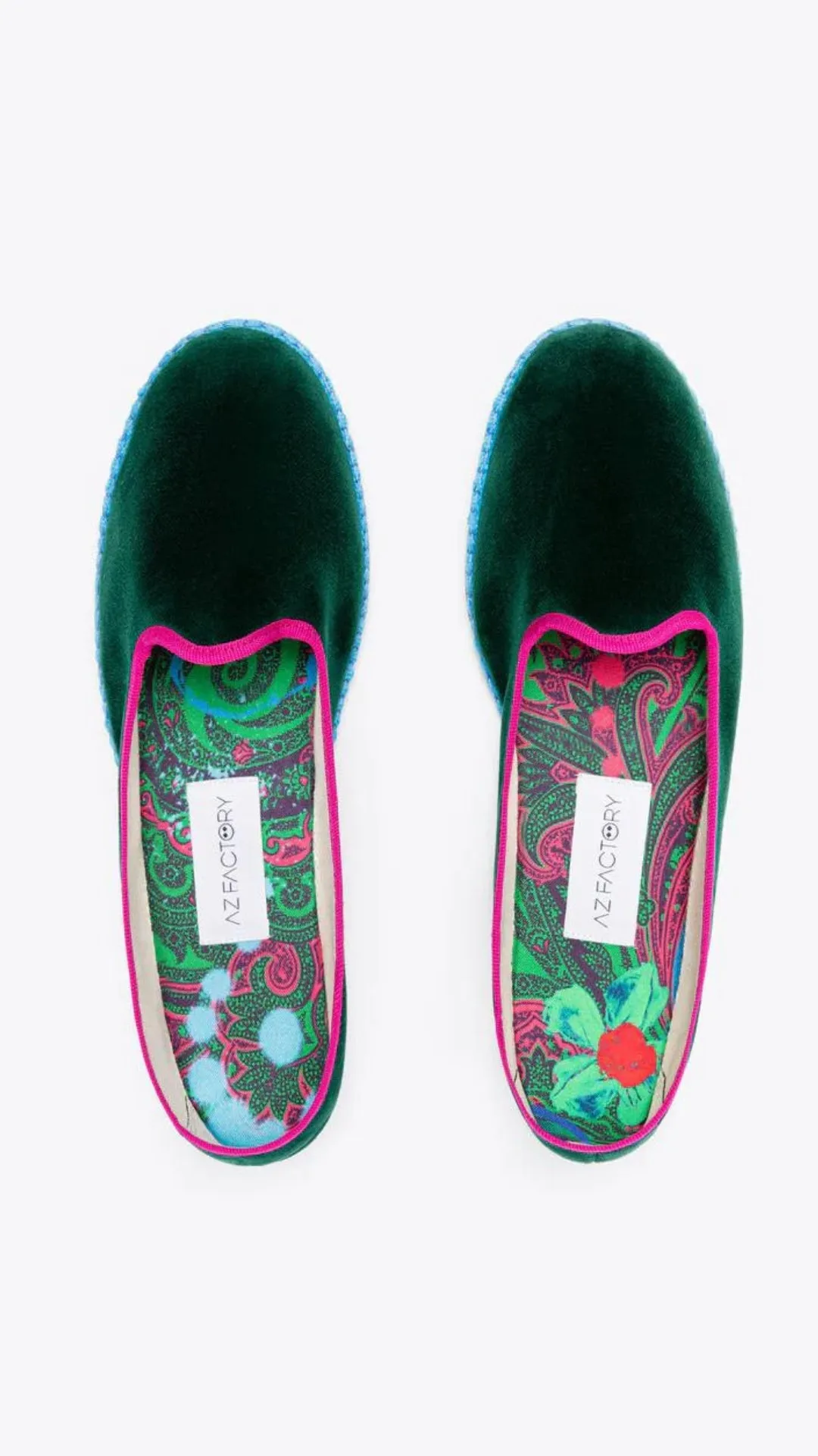 Velvet Slippers in Green