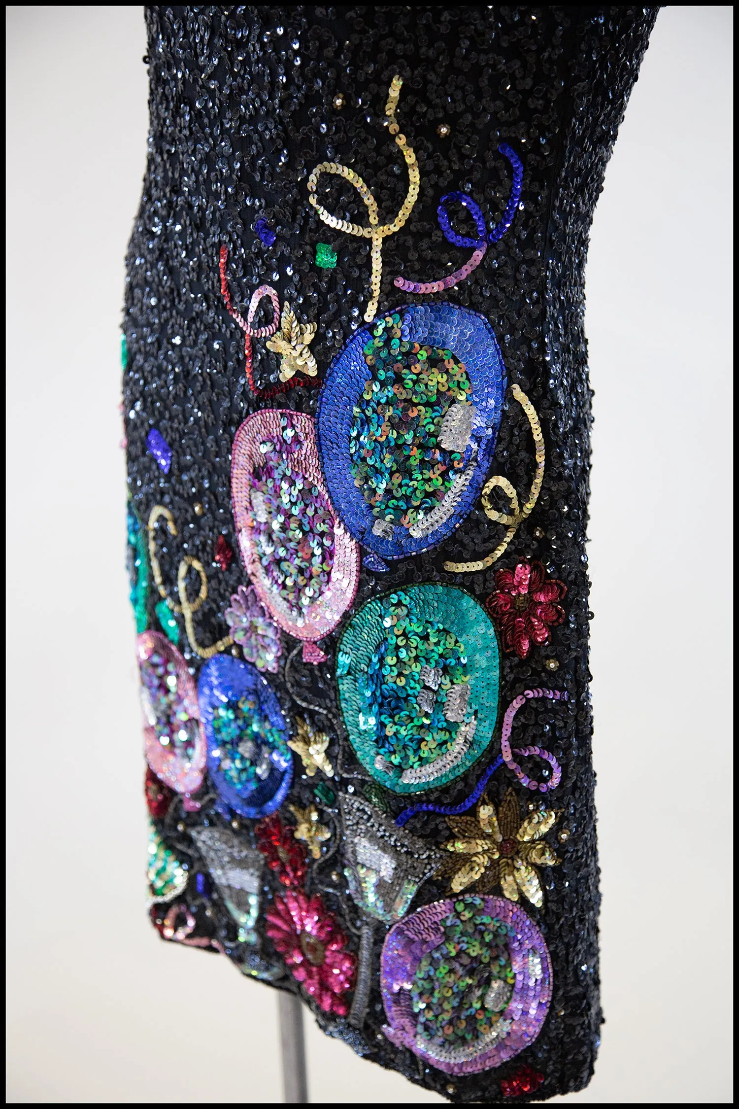 Vintage 1980s Sequin Novelty Party Dress