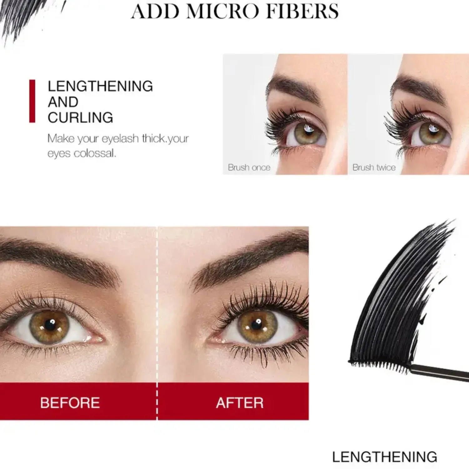 Volumizing and Curling Mascara for Lash Lengthening