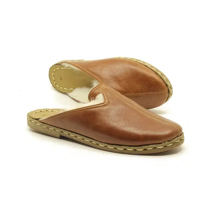 Winter Sheepskin Slippers Brown Women's