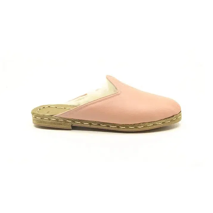 Winter Sheepskin Slippers Light Pink Women's