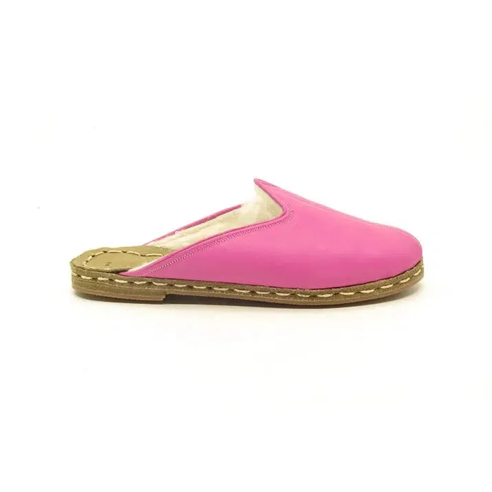 Winter Sheepskin Slippers Pink Women's