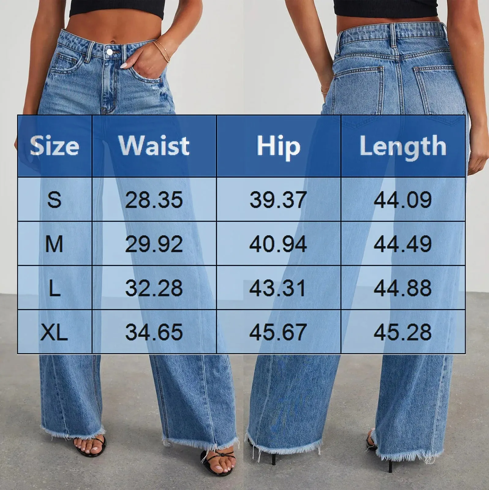 Wjczt Women Mid Waist Jeans Harajuku Streetwear Retro Fashion Autumn Loose Wide Leg Straight Loose Denim Trousers Y2k Baggy Pants