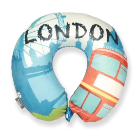 World Edition Memory Foam Travel Neck Pillow - London Blue