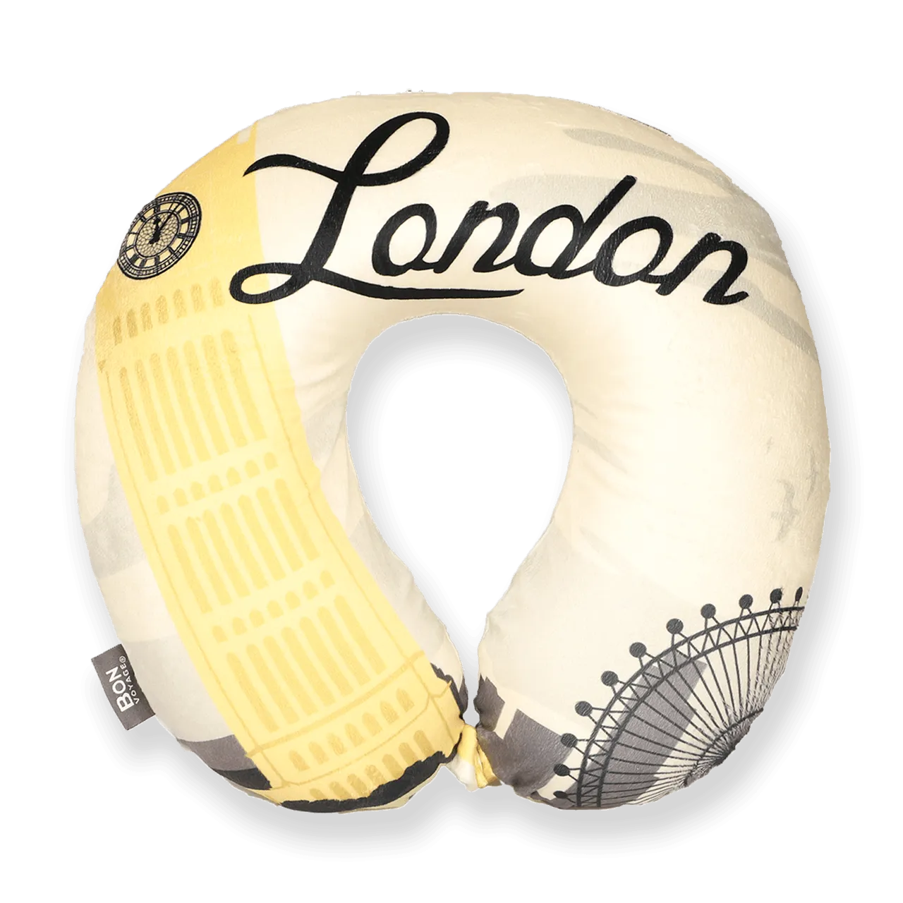 World Edition Memory Foam Travel Neck Pillow - London Yellow