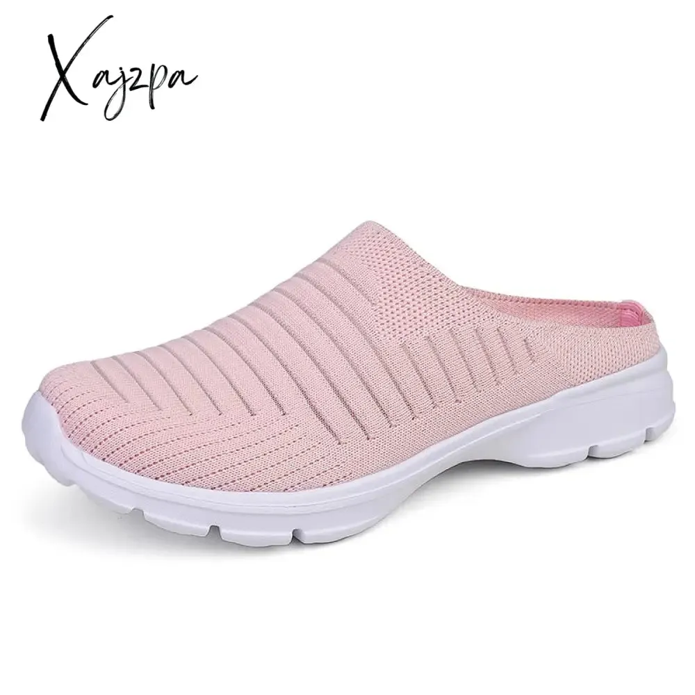 Xajzpa - Men Slippers Summer Mesh Breathable Home Indoor Slippers Men Thick Bottom Slides Fashion Couple Walking Shoes Chanclas Hombre