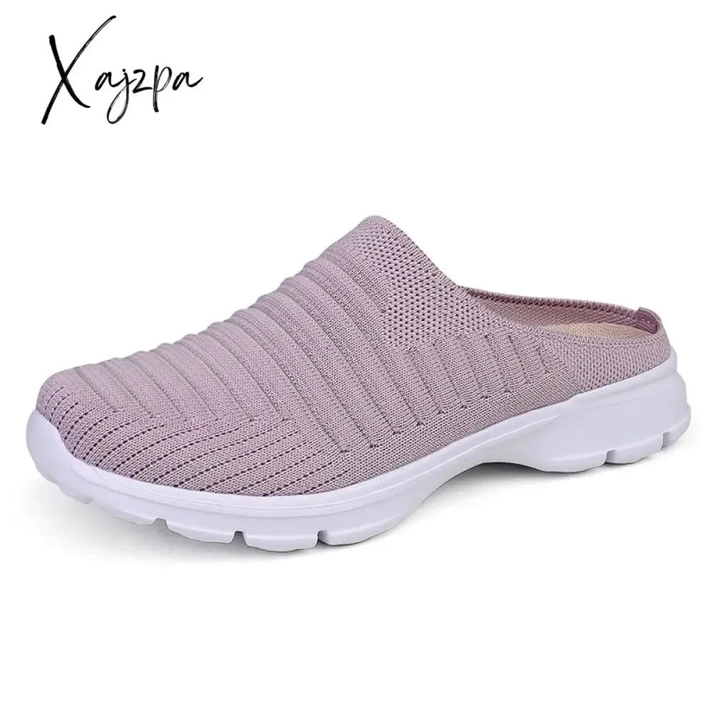 Xajzpa - Men Slippers Summer Mesh Breathable Home Indoor Slippers Men Thick Bottom Slides Fashion Couple Walking Shoes Chanclas Hombre