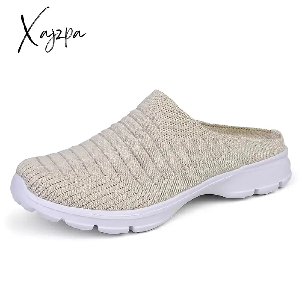 Xajzpa - Men Slippers Summer Mesh Breathable Home Indoor Slippers Men Thick Bottom Slides Fashion Couple Walking Shoes Chanclas Hombre