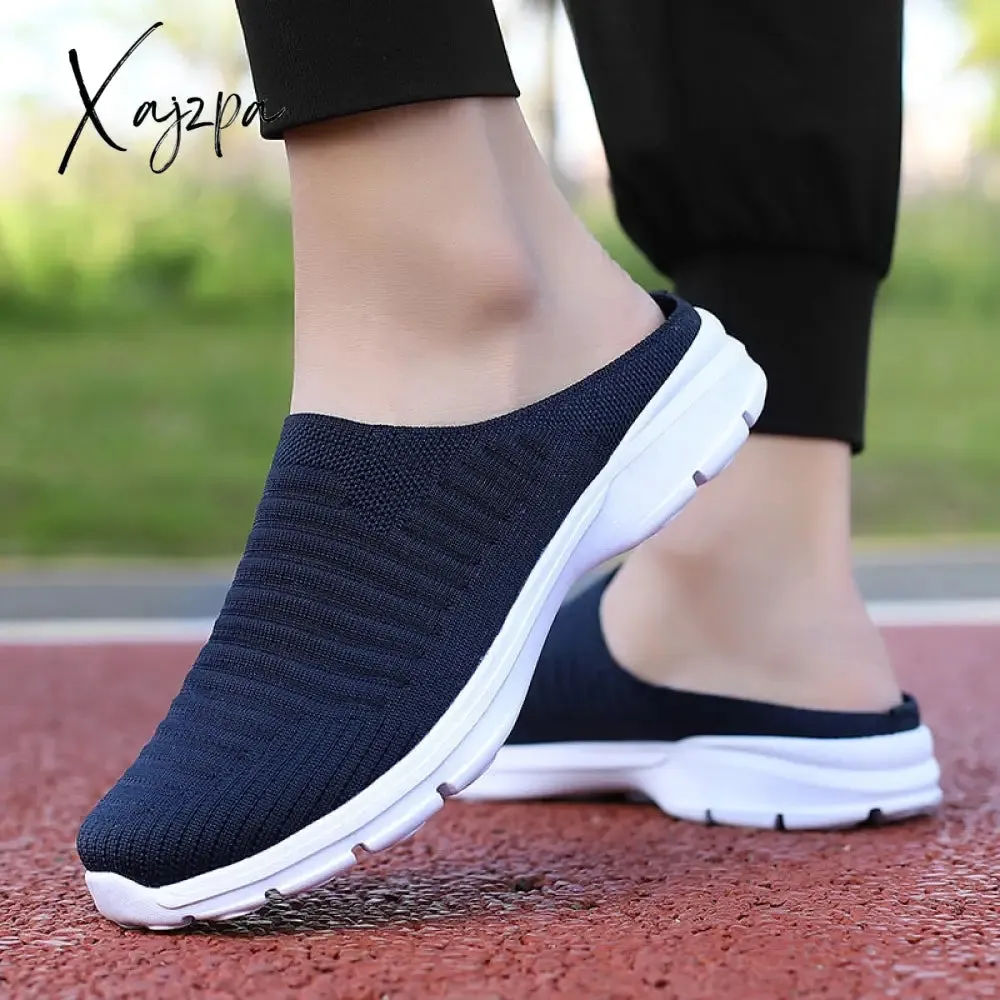 Xajzpa - Men Slippers Summer Mesh Breathable Home Indoor Slippers Men Thick Bottom Slides Fashion Couple Walking Shoes Chanclas Hombre