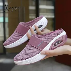 Xajzpa - Summer Sandals Fashion Platform Slippers Outdoor Casual Flip Flops Wedge Slippers Women Flats Mesh Shoes Female Slides