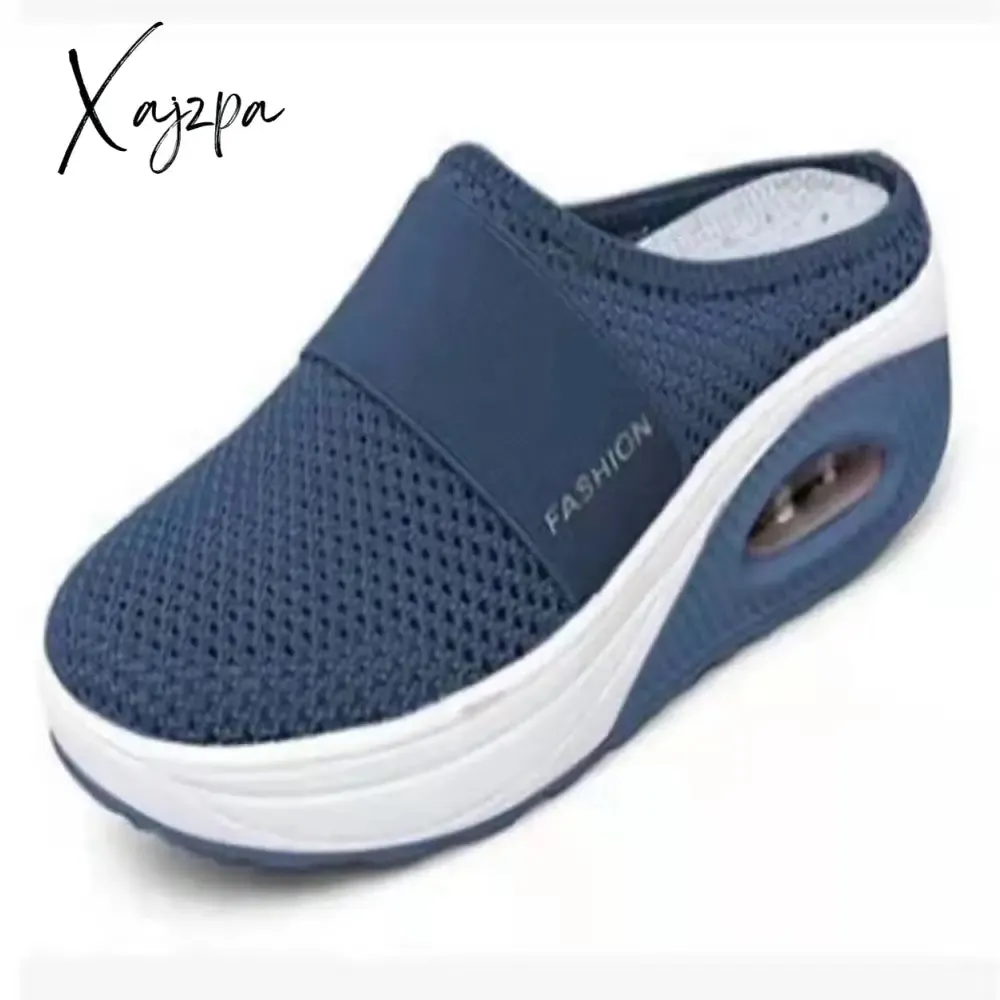 Xajzpa - Summer Sandals Fashion Platform Slippers Outdoor Casual Flip Flops Wedge Slippers Women Flats Mesh Shoes Female Slides