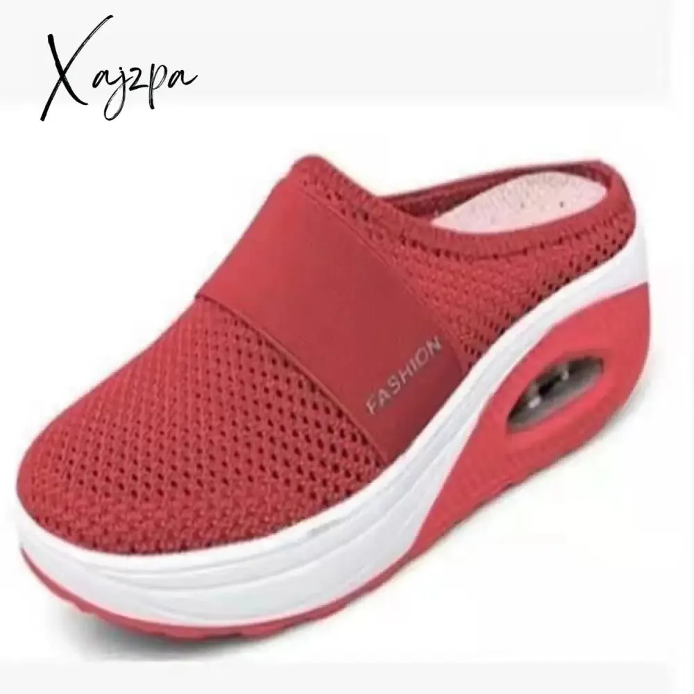 Xajzpa - Summer Sandals Fashion Platform Slippers Outdoor Casual Flip Flops Wedge Slippers Women Flats Mesh Shoes Female Slides