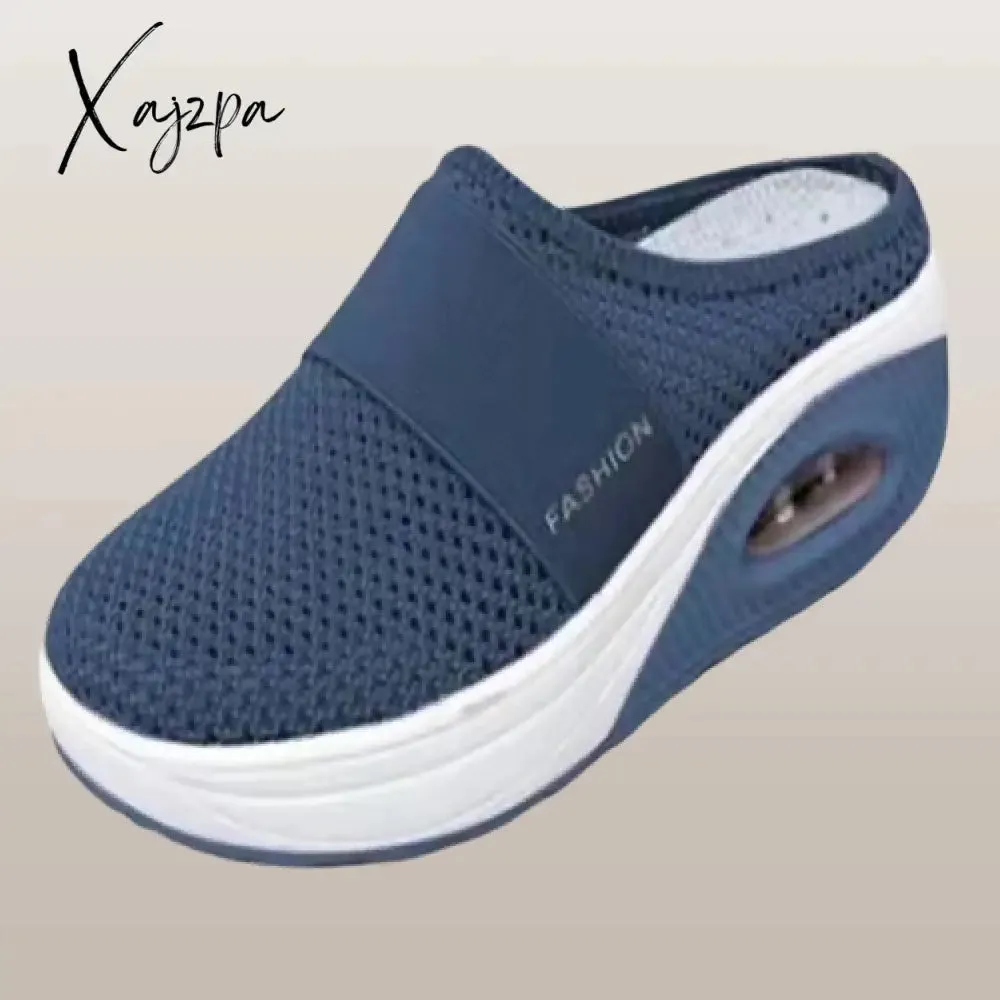 Xajzpa - Summer Sandals Fashion Platform Slippers Outdoor Casual Flip Flops Wedge Slippers Women Flats Mesh Shoes Female Slides