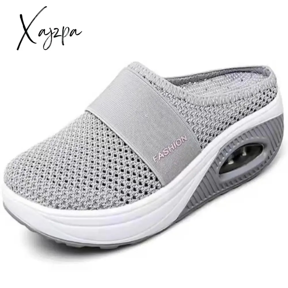 Xajzpa - Summer Sandals Fashion Platform Slippers Outdoor Casual Flip Flops Wedge Slippers Women Flats Mesh Shoes Female Slides