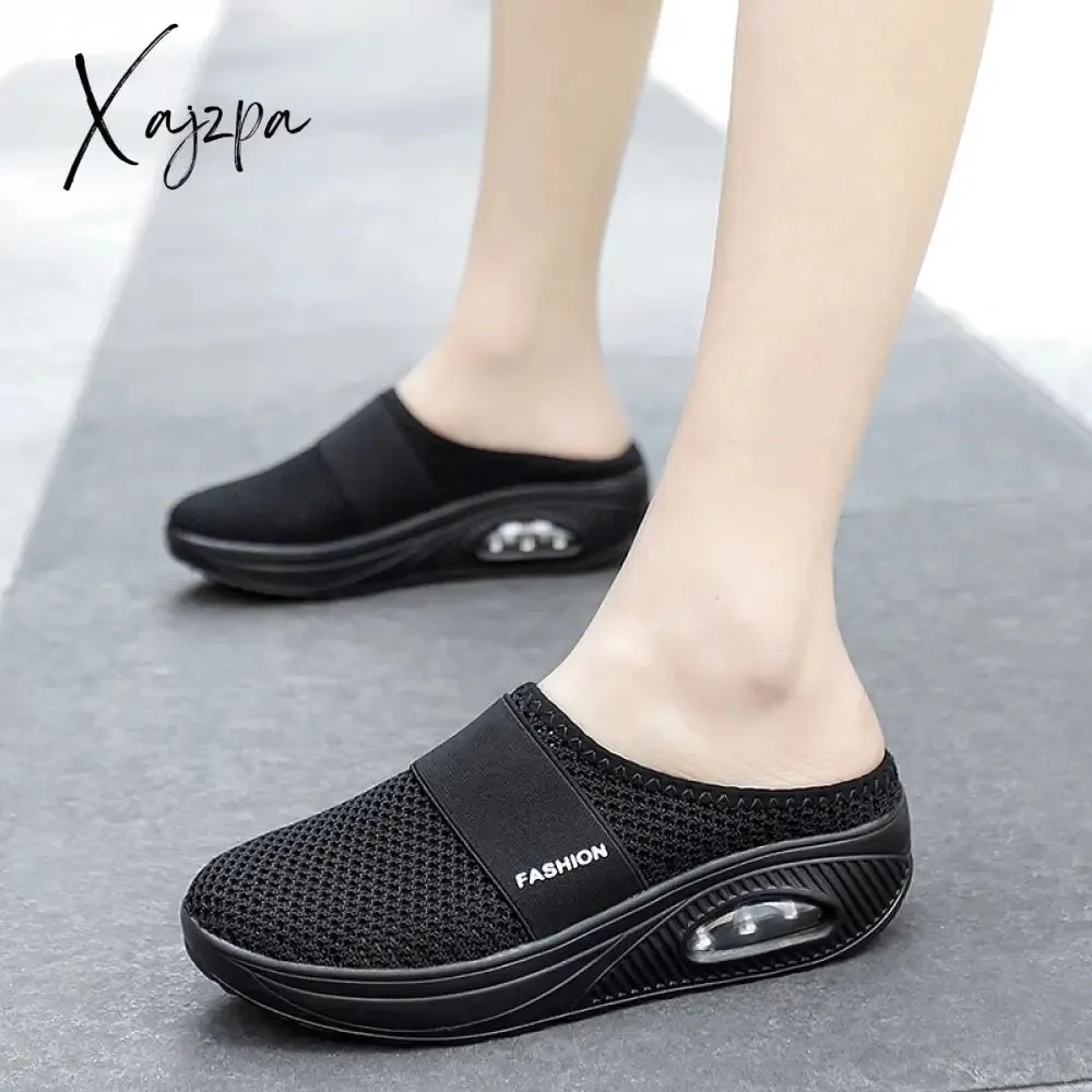 Xajzpa - Summer Sandals Fashion Platform Slippers Outdoor Casual Flip Flops Wedge Slippers Women Flats Mesh Shoes Female Slides